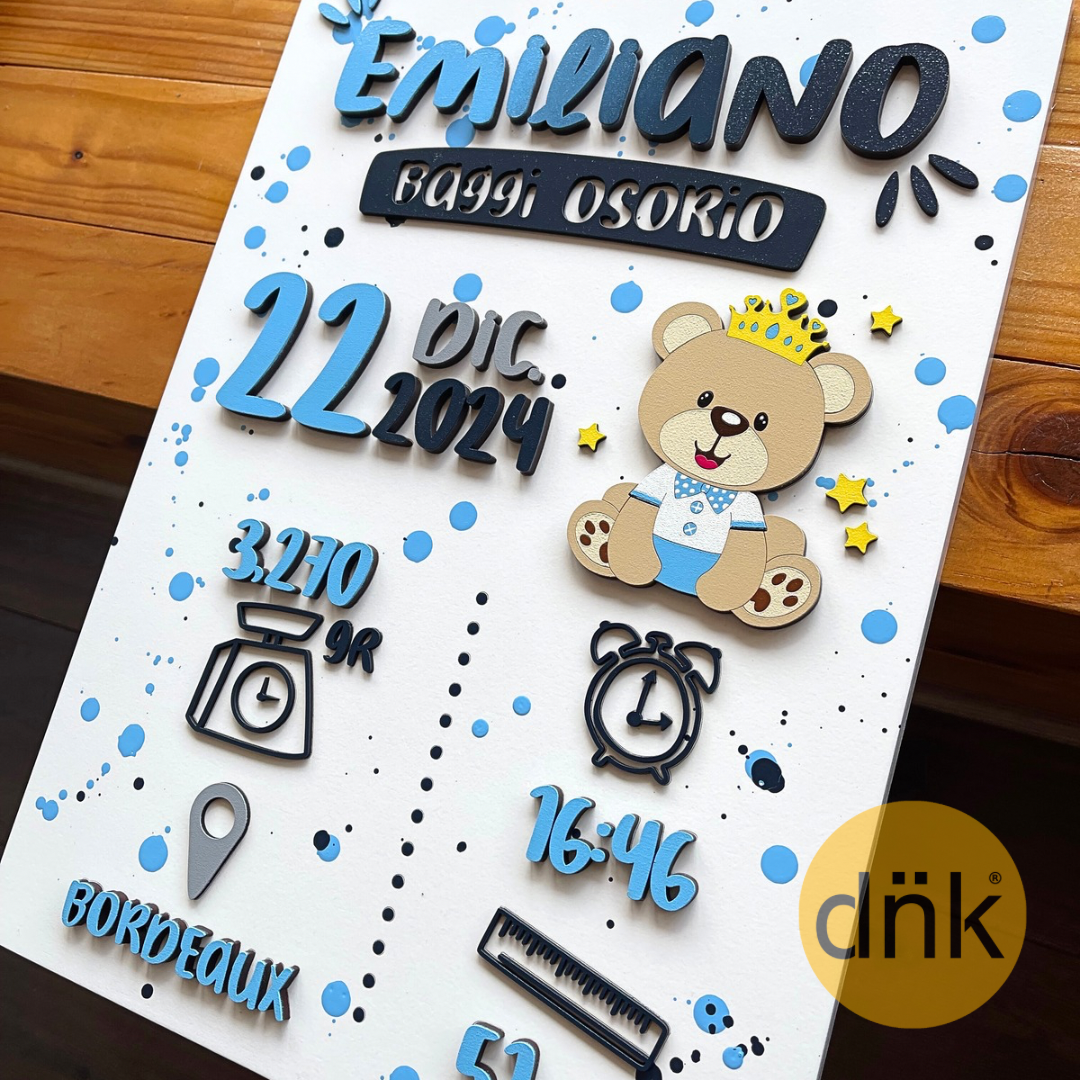 Cuadro 3D de Nacimiento Oso