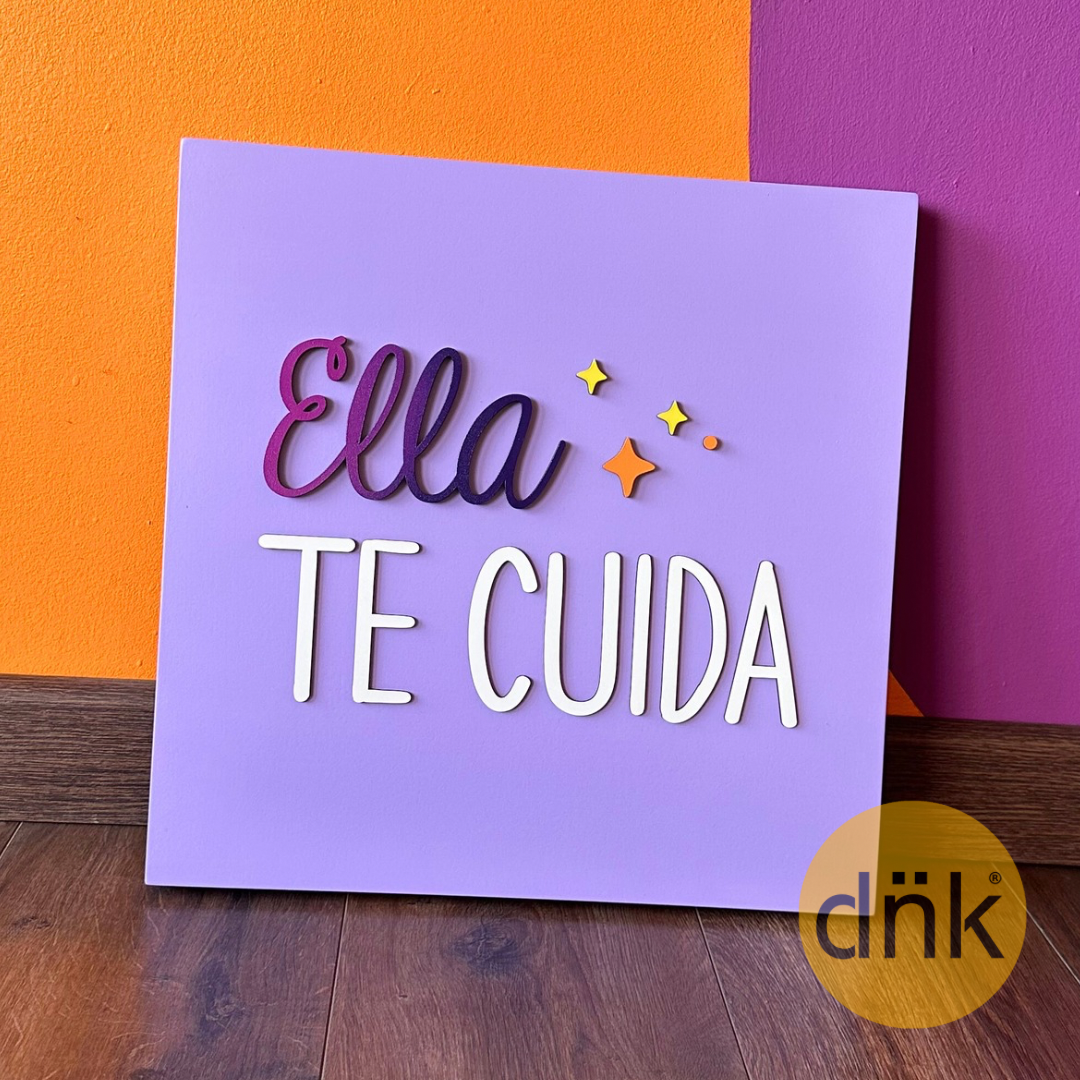 Cuadro 3D Ella te cuida