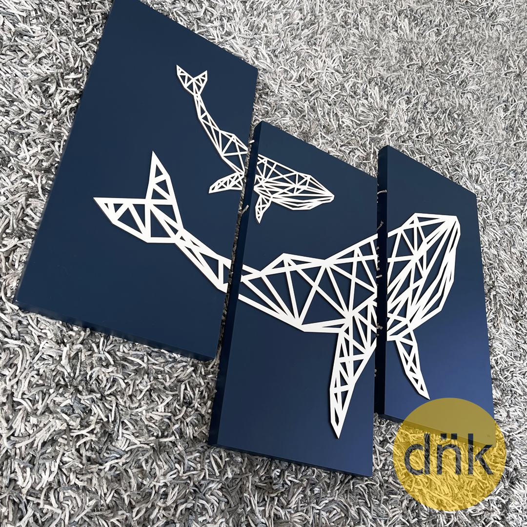 Tríptico Ballenas Geométricas