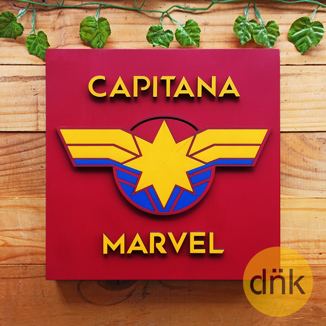 Cuadro 3D Capitana Marvel