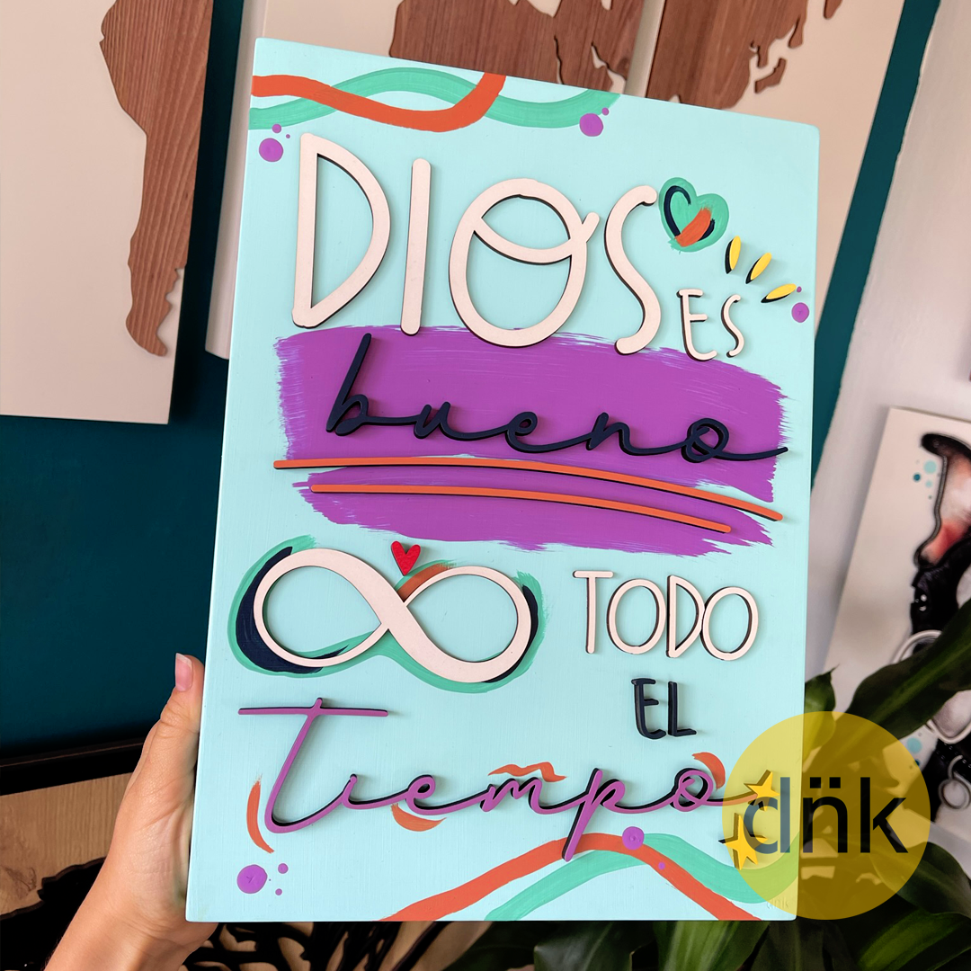 Cuadro 3D Artístico Dios es Bueno