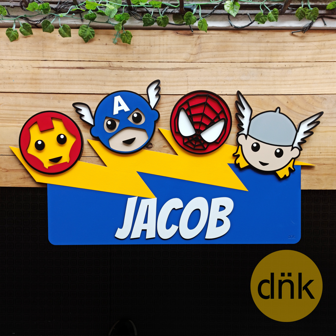 Cartel Superhéroes con Nombre