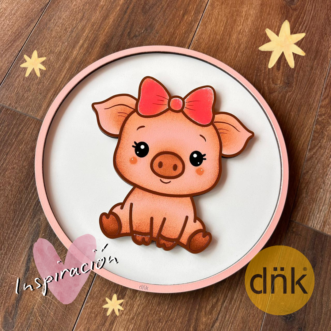 Kit de Pintura - Círculo Cerdita 🐷🎀