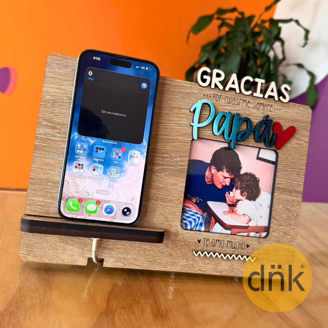 Soporte Celular + Foto Gracias Papá ❤️