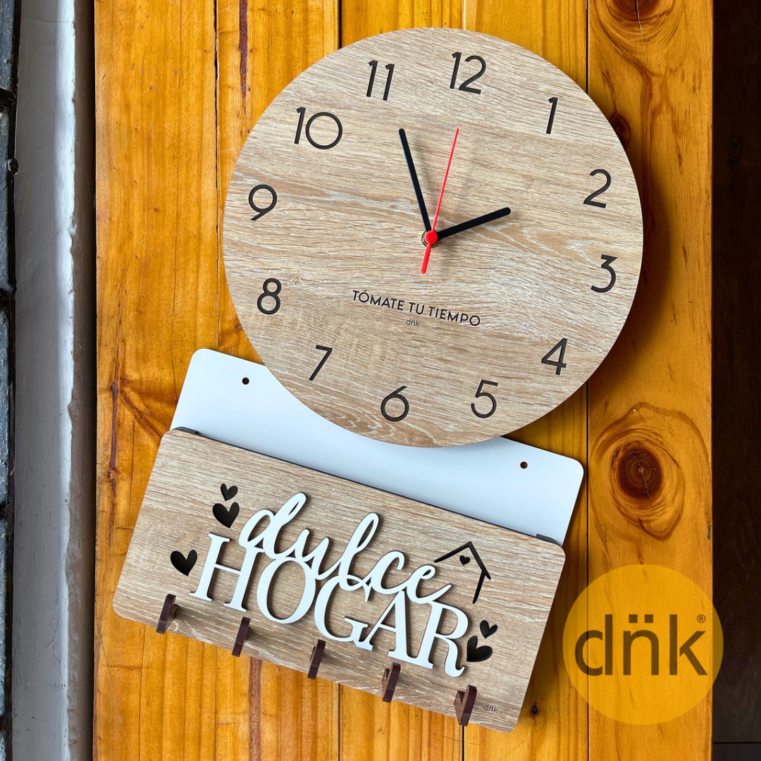 Combo Reloj + Portallaves con Buzón