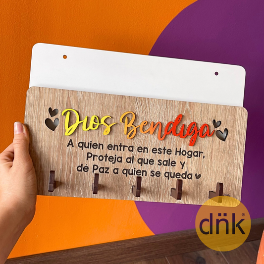 Portallaves con Buzón Dios Bendiga Artístico