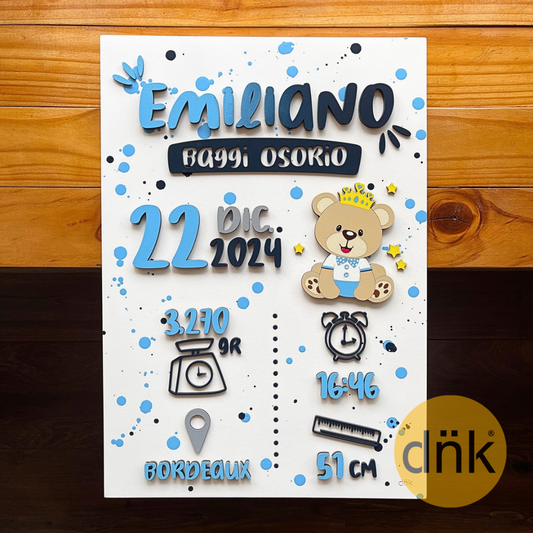 Cuadro 3D de Nacimiento Oso