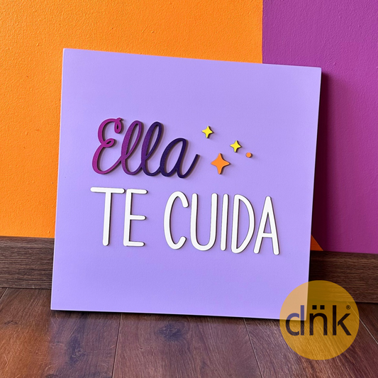 Cuadro 3D Ella te cuida