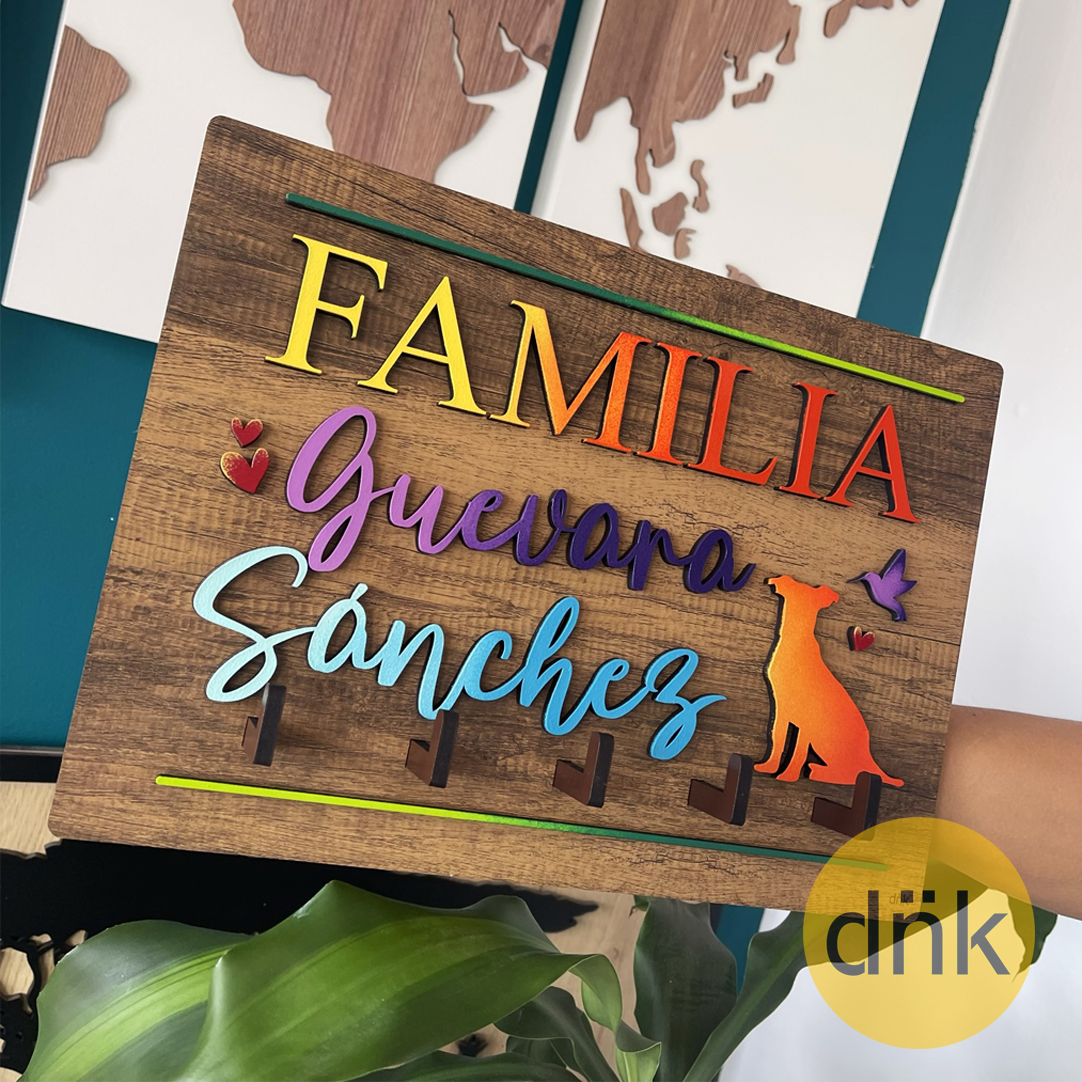 Portallaves Familia Degradé con Apellidos